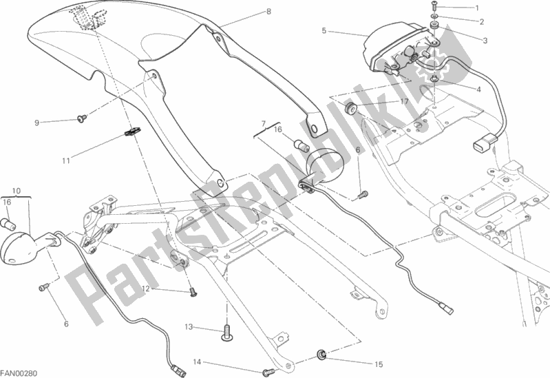 Todas las partes para Luz De La Cola de Ducati Scrambler Classic Thailand 803 2015